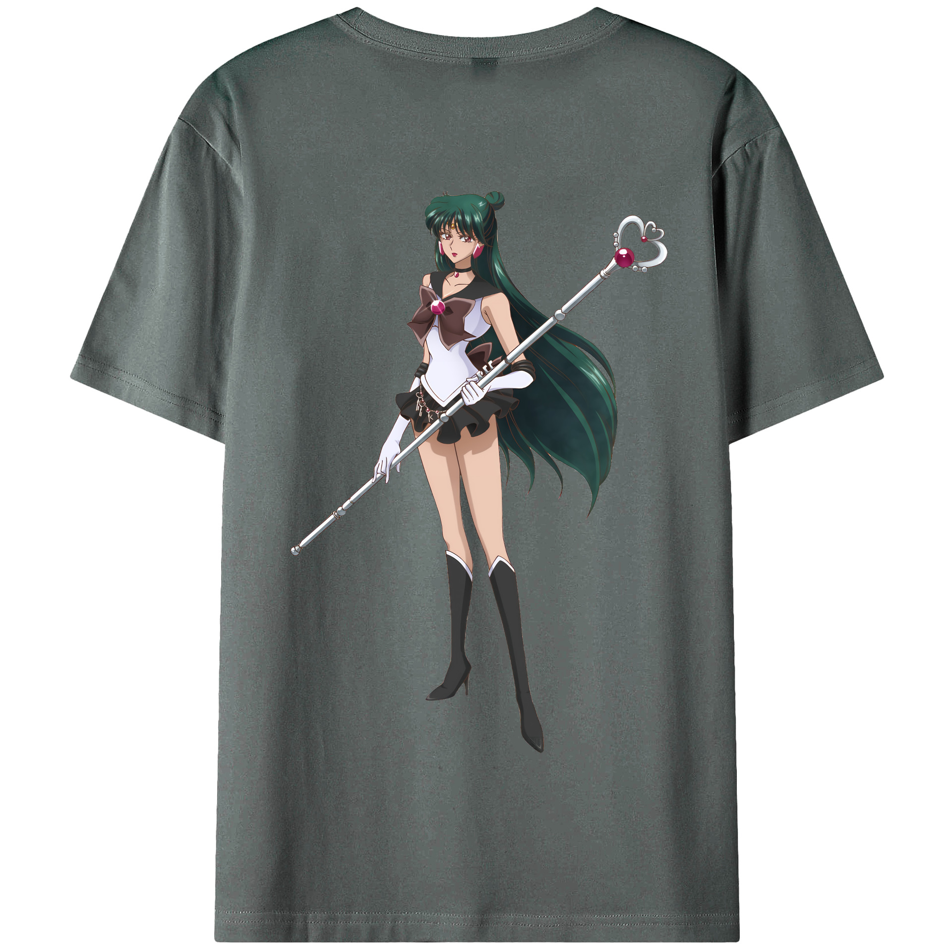 （画像用） 美少女戦士セーラームーン 冥王せつな Sailor Moon Meiou Setsuna 綿100％半袖Tシャツ（背面プリント）